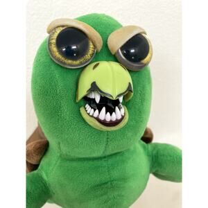 Vintage Feisty Pet sea turtle plush green brown cute angry face 9 inches